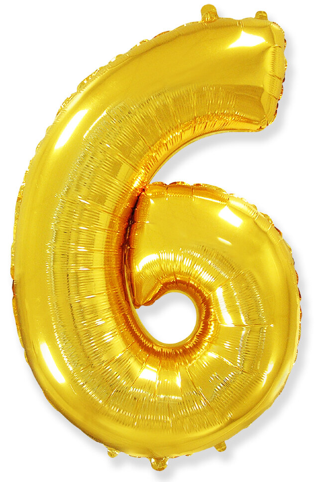 Цифра 6 золотая