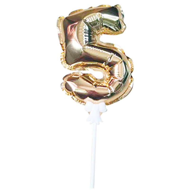 Цифра 5, золотая, самодув, 18см